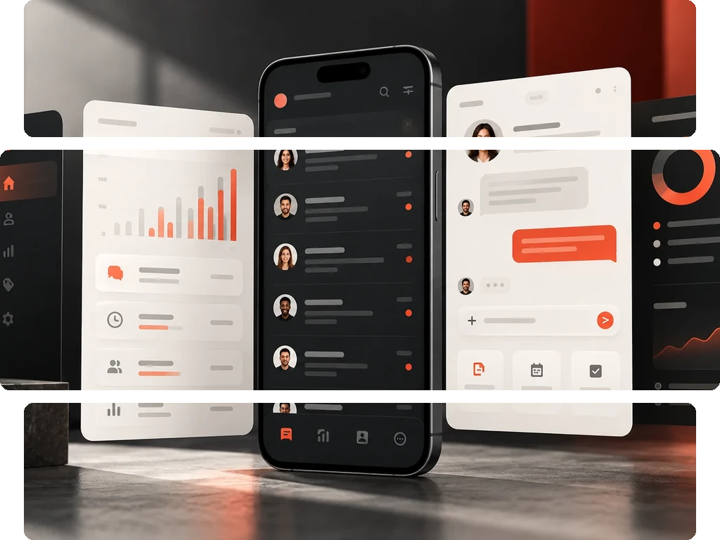 A mobile mockup of an iOS app developed by Reincarnation's iOS app developers, showing the internal interface.